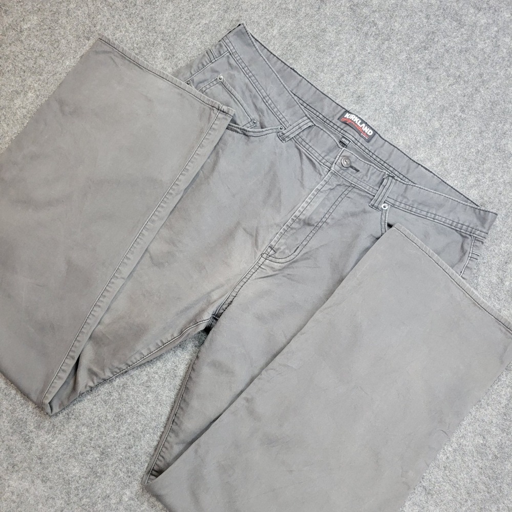 Kirkland Jeans Mens 40x32 Washed Out Gray Denim Stretch Straight Leg Dad